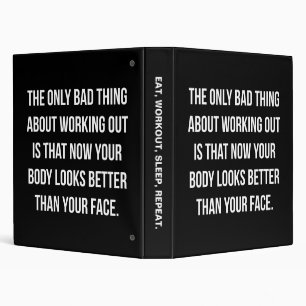 Workout Humour - Body vs Face - Funny Novelty Gym Binder