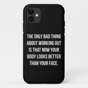 Workout Humour - Body vs Face - Funny Novelty Gym iPhone 11 Case
