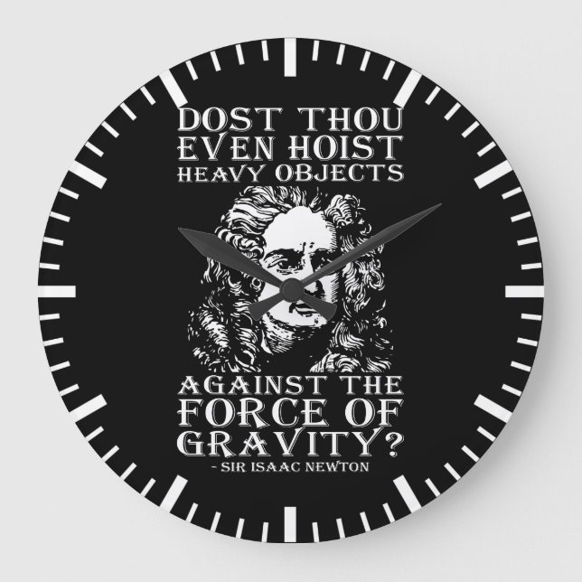 Workout Humour - Dost Thou Even Hoist? Isaac Newto Large Clock (Front)