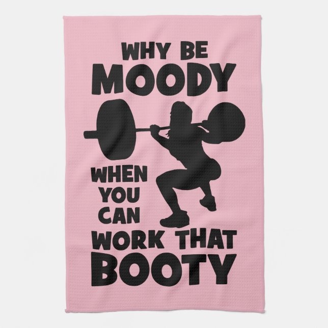 Workout Humour - Work That Booty, Women's Funny Gy Kitchen Towel (Vertical)