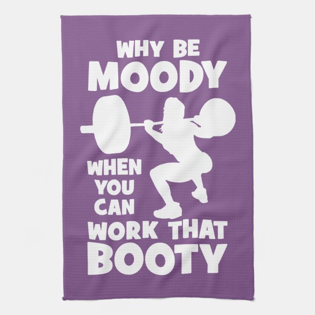 Workout Humour - Work That Booty, Women's Funny Gy Kitchen Towel (Vertical)