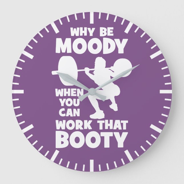 Workout Humour - Work That Booty, Women's Funny Gy Large Clock (Front)