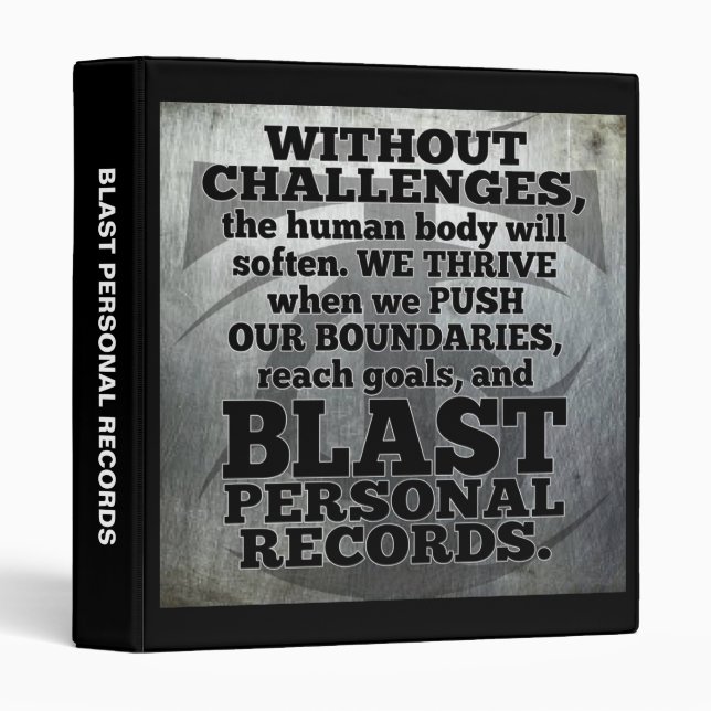 Workout Inspirational Words - Challenges and Goals Binder (Front/Spine)
