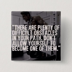 Workout Inspirational Words - Obstacles 2 Inch Square Button