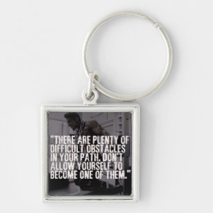 Workout Inspirational Words - Obstacles Keychain