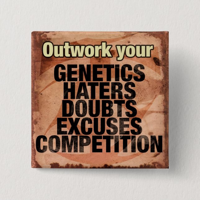 Workout Inspirational Words - Outwork - Motivation 2 Inch Square Button (Front)