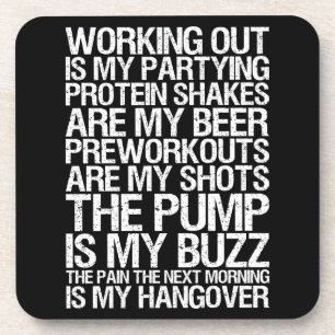 Workout Is My Partying - Gym Motivational Coaster