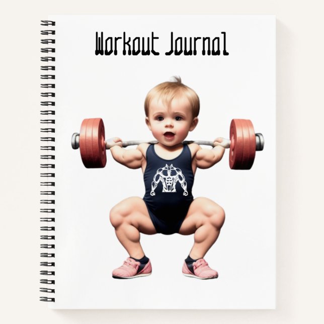 Workout Journal, Spiral Softcover Gym Diary Notebook (Front)