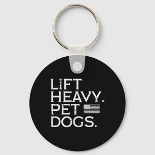 Workout Lift Heavy Pet Dogs Us Flag Gym Fitness Me Keychain