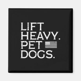 Workout Lift Heavy Pet Dogs Us Flag Gym Fitness Me Magnet