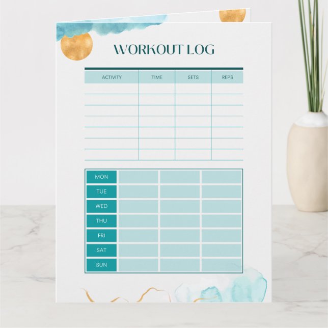 Workout Log and Fitness Tracker  Card (Front)