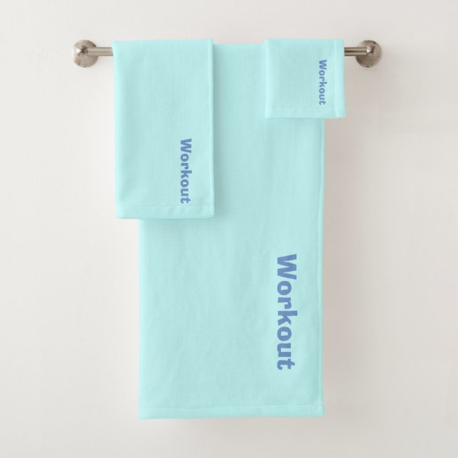 Workout Logo Aqua  Bath Towel Set (Insitu)