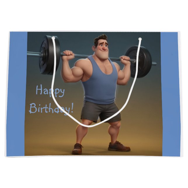 Workout Man Large Gift Bag (Front)