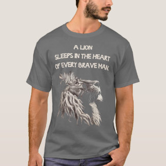 Workout Motivation Brave Man Business Lion Shirt E