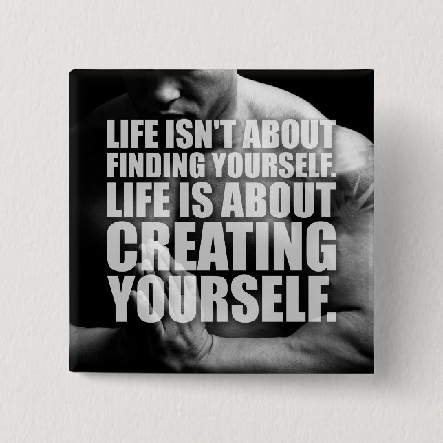 Workout Motivation - Create Yourself 2 Inch Square Button (Front)