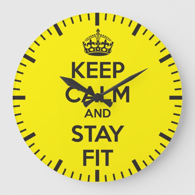 Workout Motivation - Keep Calm and Stay Fit Large Clock (Front)
