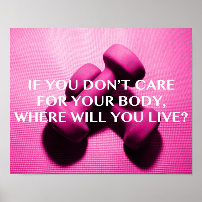 Workout | Motivation Quote Weightlifting Barbells Poster (Front)