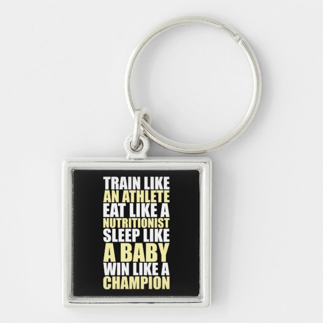 Workout Motivation - Win Like A Champion Keychain (Front)