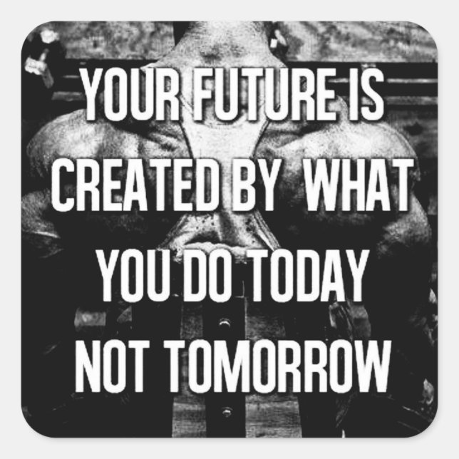 Workout Motivational Square Sticker (Front)