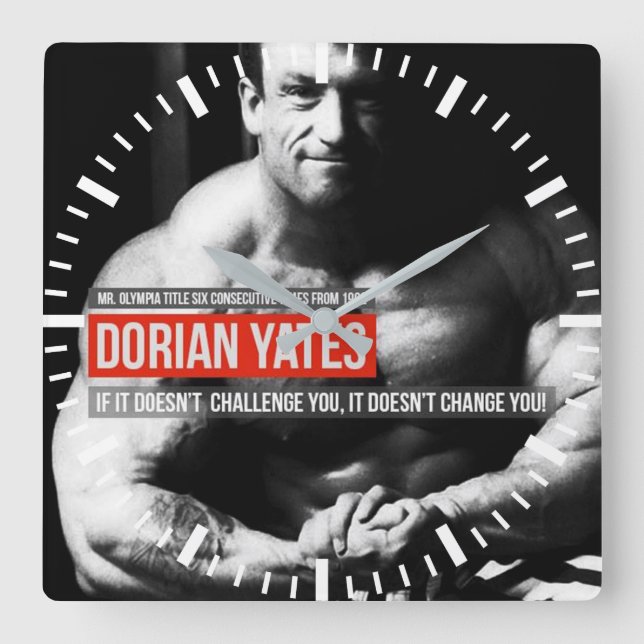 Workout Motivational Square Wall Clock (Front)