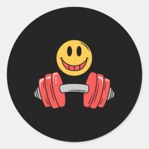 Workout Resting Gym Face Funny Weightlifting Motiv Classic Round Sticker