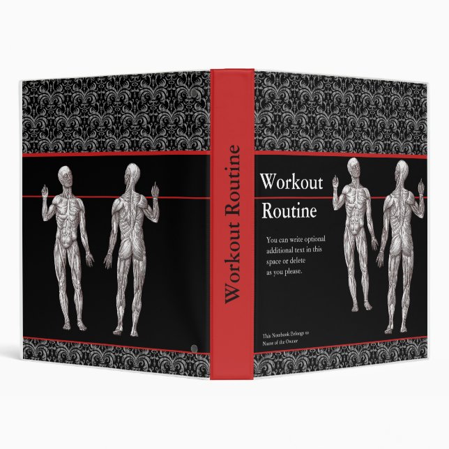 Workout Routine Notebook with Human Musculature Binder (Background)