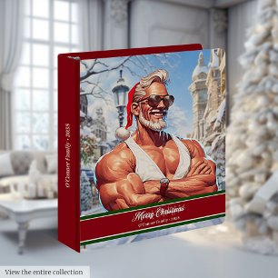 Workout Santa Ring Binder Funny Holiday Album