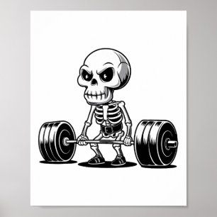 Workout Skeleton Deadlifter Funny Gym Lifting Moti Poster