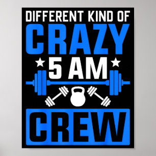 Workout Squad 5am Crew Funny Gym Quote Poster
