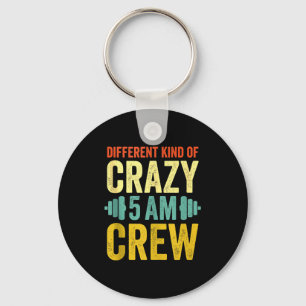 Workout Squad 5am Crew Funny Gym Quote Vintage Ret Keychain