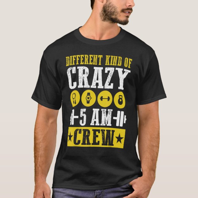 Workout Squad 5AM Crew Shirt Funny Gym Quote (Front)