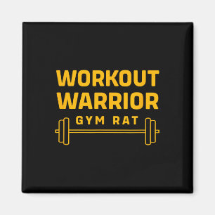 Workout Warrior Bodybuilding Funny Gym Rat Magnet