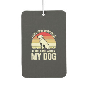Workout With My Dog Retro Sunset Air Freshener