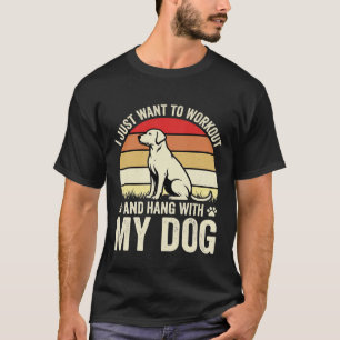 Workout With My Dog Retro Sunset T-Shirt