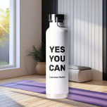 Workout Yes You Can Saying Personalized Name  Water Bottle<br><div class="desc">Gym Workout Yes You Can Saying Personalized Name Copper Vacuum Insulated Water Bottle design. You can leave the words "YES YOU CAN" or customize it with your own text. Add your name to it, too. It is simple and easy to personalize to your need. Perfect for going away to college...</div>