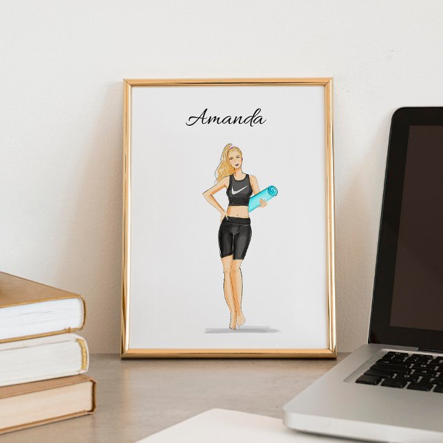 workout, yoga, fashion illustration poster (Creator Uploaded)