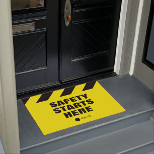 Workplace Safety Yellow & Black Doormat