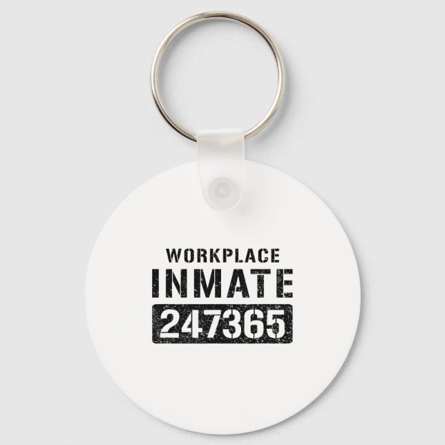 Workplace Worker Prisoner Inmate Halloween Costume Keychain (Front)