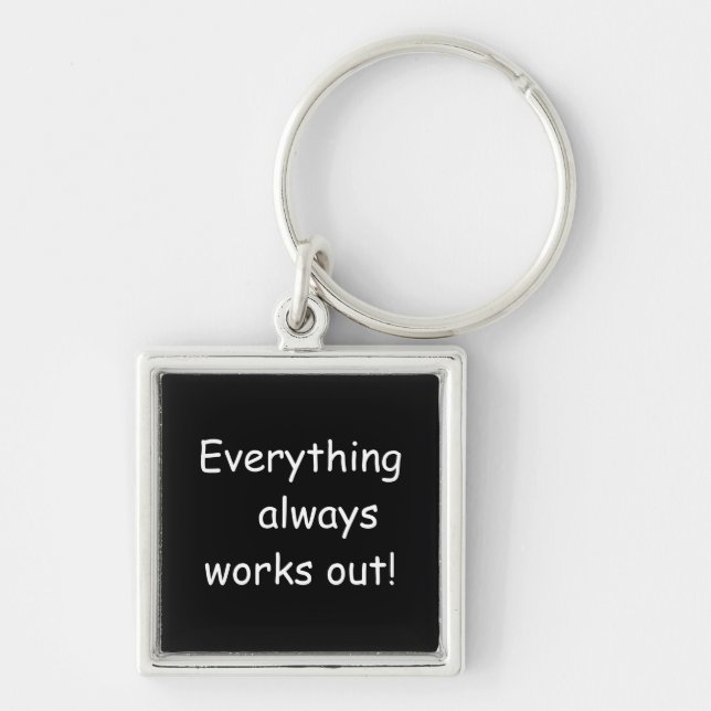 Works Out Premium Square Keychain (Front)