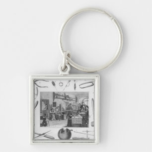 Workshop and main tools of jewellery, 1810 keychain