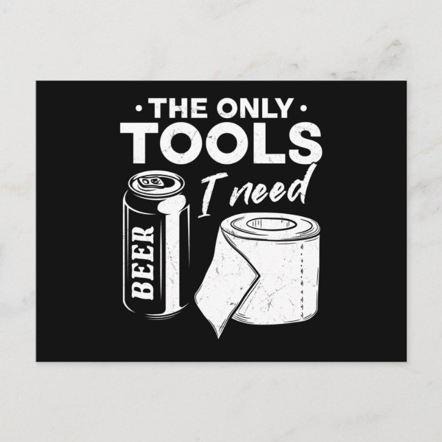 Workshop Beer Toilet Paper Tools Postcard (Front)