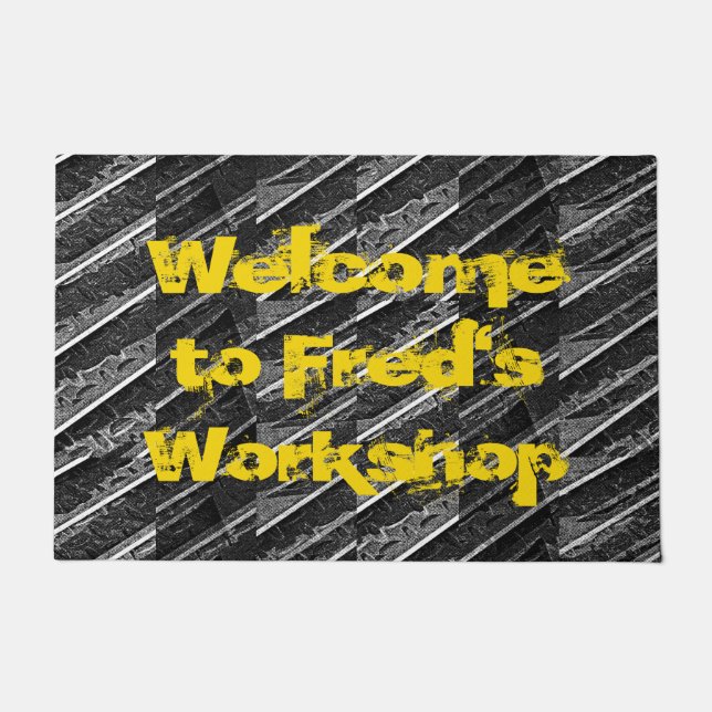 Workshop Garage Industrial CUSTOM Doormat (Front)