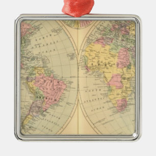 World 10 metal ornament