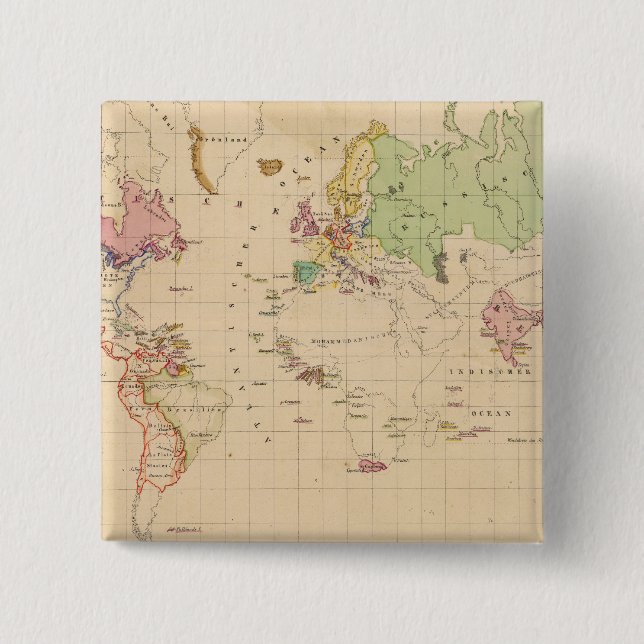 World 2 inch square button (Front)
