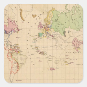 World 2 square sticker