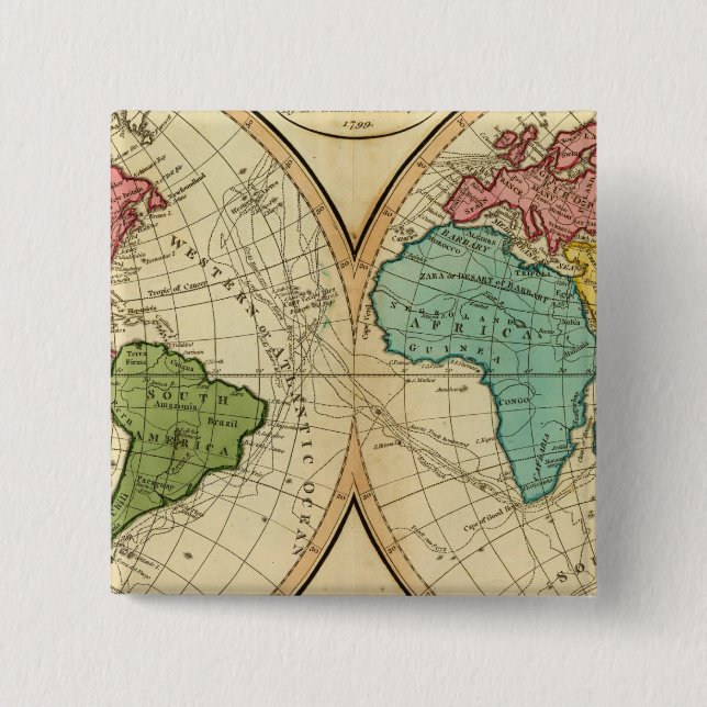 World 3 2 inch square button (Front)