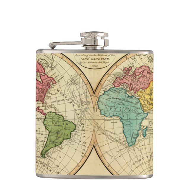 World 3 hip flask (Front)