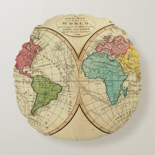 World 3 round pillow (Front)