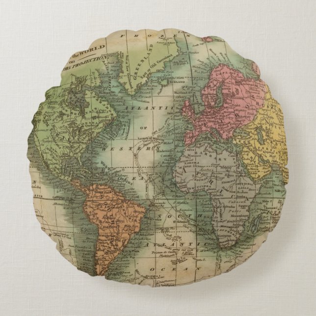 World 4 round pillow (Front)