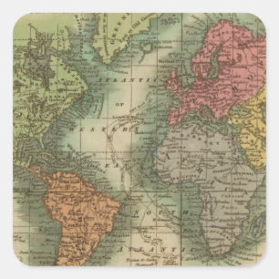 World 4 square sticker